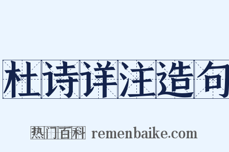 杜诗详注造句是什么意思的图片
